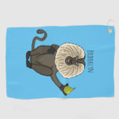Funny leeuwse makaap cartoon golfhanddoek (Horizontaal)