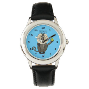 Funny leeuwse makaap cartoon horloge