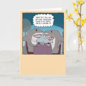 Funny Leg Stuck in Shark's Teeth Birthday Kaart (Gele Bloem)