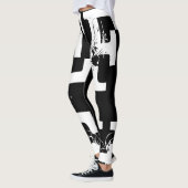 Funny Leggings Alphabet Letter Black White Legging (Links)