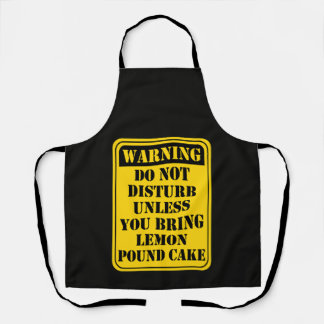 Funny lemon pound cake warning sign baking humor schort