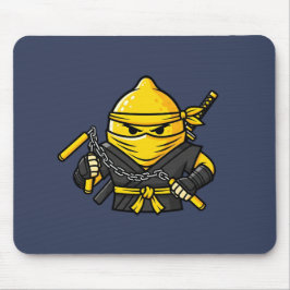 Funny Lemon Shinobi Ninja Nunchucks Illustration Muismat
