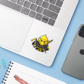 Funny Lemon Shinobi Ninja Nunchucks Illustration Sticker (Laptop met iPhone)