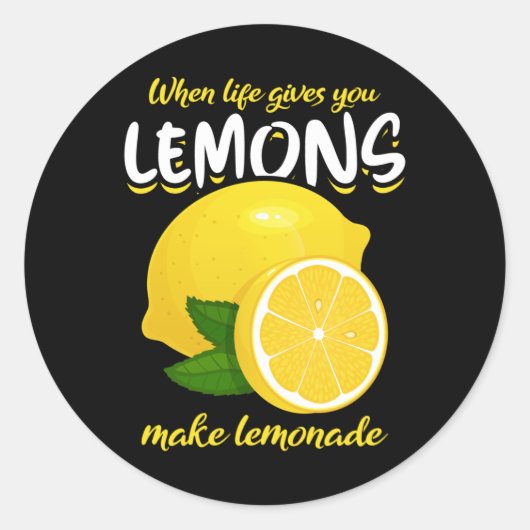 Funny Lemons Gezegde Make Lemonade Ronde Sticker (Voorkant)