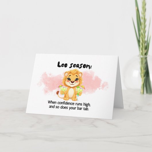 Funny Leo Saison Zodiac carte d'anniversaire (Devant)