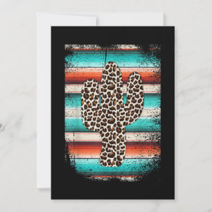 Funny Leopard Cactus Serape Cactus print Turquoise Kaart