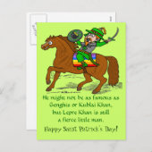 Funny Lepre Khan St Patrick's Day Feestdagenkaart (Voorkant / Achterkant)