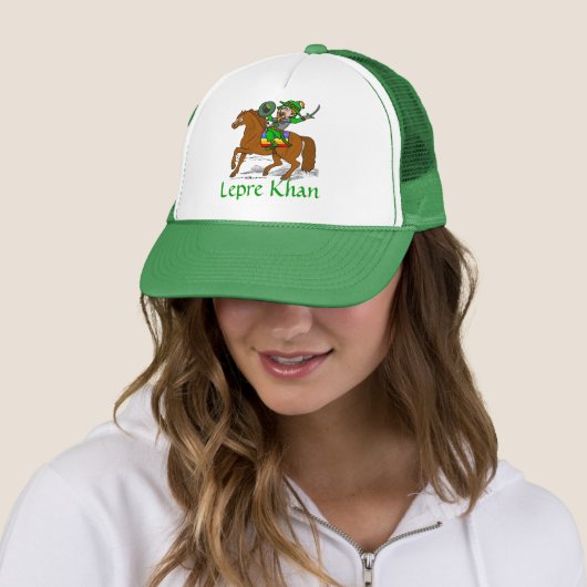 Funny Lepre Khan St Patrick's Day Trucker Pet (In situ)