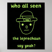 Funny Leprechaun Amateur Sketch Meme Irish St Patr Poster (Voorkant)