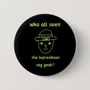 Funny Leprechaun Amateur Sketch Meme Irish St Patr Ronde Button 5,7 Cm