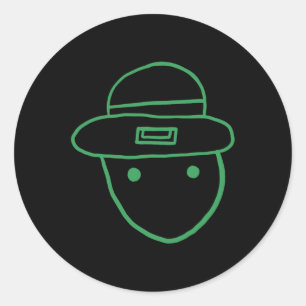 Funny Leprechaun Amateur Sketch Meme Irish St Patr Ronde Sticker
