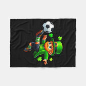 Funny Leprechaun Irish Soccer St Patricks Men Boy Fleece Deken (Voorkant (Horizontaal))