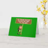 Funny leprechaun kaart (Gele Bloem)