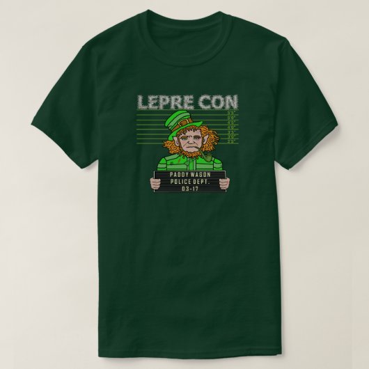 Funny Leprechaun Mugshot St Patricks Pun T-shirt (Design voorkant)