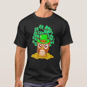 Funny Leprechaun Owl Shamrock St Patrick S Day 202 T-shirt