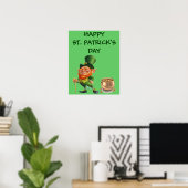 FUNNY LEPRECHAUN, ST. Affiche de la fête de PATRIC (Bureau à domicile)