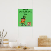 FUNNY LEPRECHAUN, ST. Affiche de la fête de PATRIC (Cuisine)