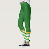 Funny Leprechaun St. Patrick's Day Green Striped Leggings (Links)