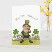 Funny Leprechaun St. Patrick's Day Greeting Kaart (Gele Bloem)