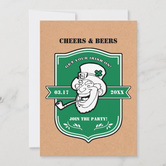 Funny Leprechaun St. Patrick's Day Party Kaart (Voorkant)