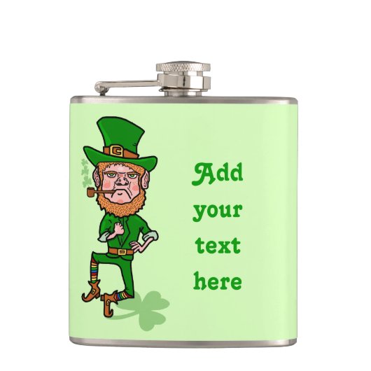 Funny Leprechaun St Patricks Day Persoonlijk Heupfles (Voorkant)