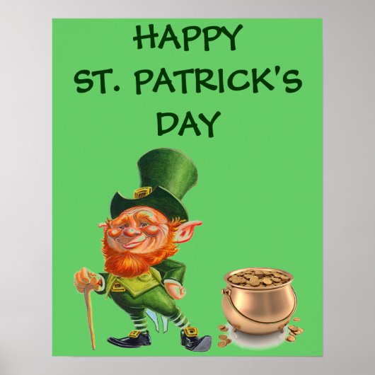 FUNNY LEPRECHAUN, ST. PATRICK'S DAY poster (Voorkant)