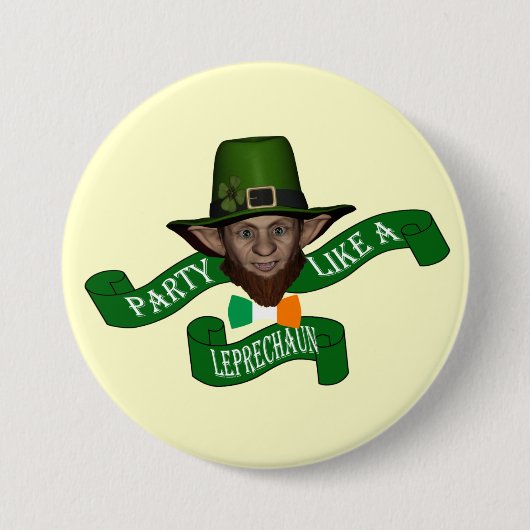 Funny leprechaun St Patrick's day Ronde Button 7,6 Cm (Voorkant)