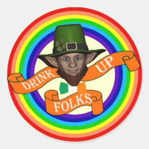 Funny leprechaun St Patrick's day Ronde Sticker