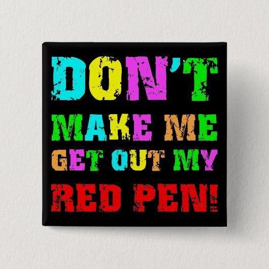 Funny leraar vierkante button 5,1 cm (Voorkant)