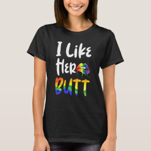 Funny Lesbian, ik hou van haar Butt Pride Rainbow T-shirt
