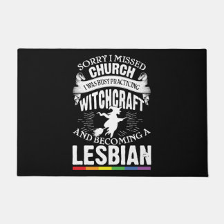 Funny Lesbian Witch Pride Feminist LGBT Deurmat