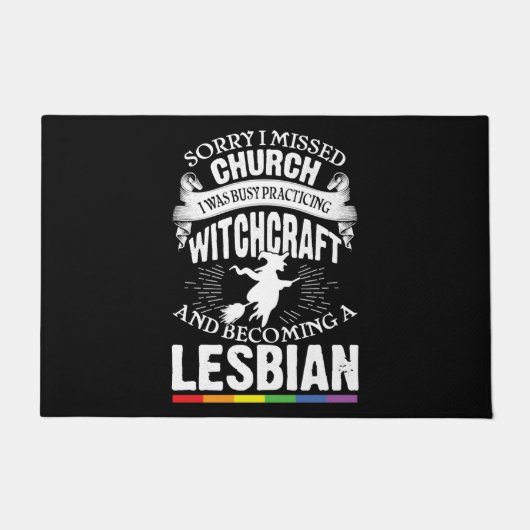 Funny Lesbian Witch Pride Feminist LGBT Deurmat (Voorkant)