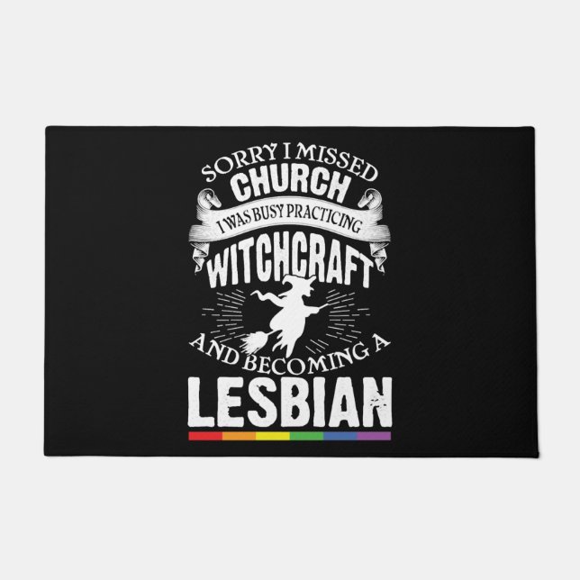 Funny Lesbian Witch Pride Feminist LGBT Deurmat (Voorkant)