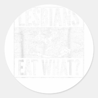 Funny Lesbians eet wat kat Kitten LGBT Humor Ronde Sticker