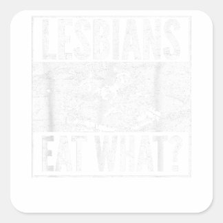 Funny Lesbians eet wat kat Kitten LGBT Humor Vierkante Sticker