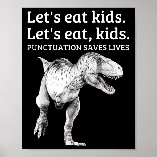 Funny Lets Eat Kinder Punctuation bewaart levende Poster (Voorkant)