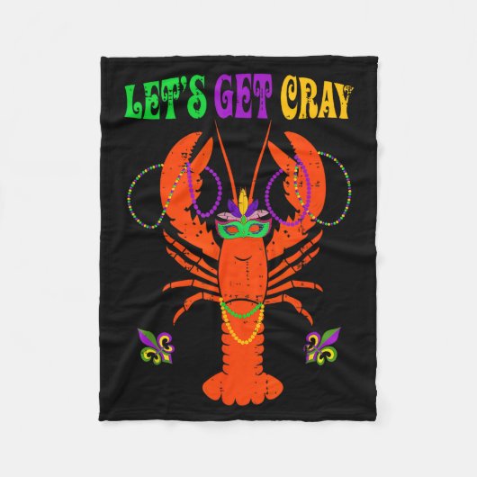 Funny Lets Get Cray Crawfish - New Orleans Funny M Fleece Deken (Voorkant)