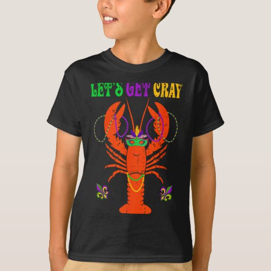 Funny Lets Get Cray Crawfish - New Orleans Funny M T-shirt (Voorkant)