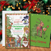Funny Let's Get Elfed Up Christmas Party Kaart