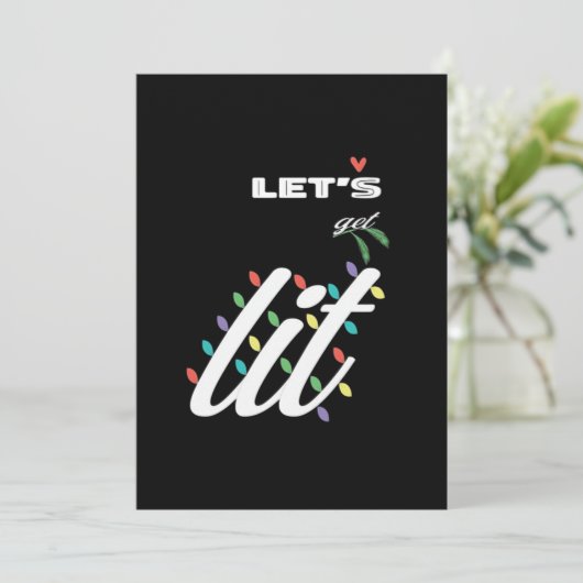 Funny Let's Get Lit Holiday Family Love Feestdagenkaart (Staand voorkant)
