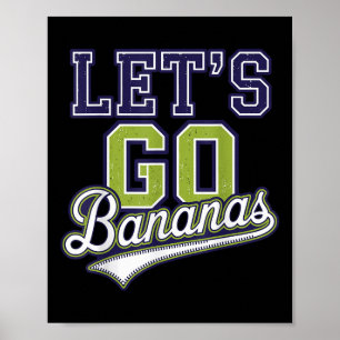 Funny Lets Go Bananas Schattige Bananenfruit Lover Poster