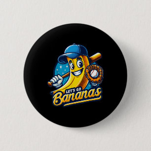 Funny Lets Go Bananas Schattigee Banaan Fruit Love Ronde Button 5,7 Cm