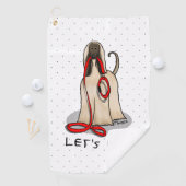 Funny Let's Go! Walk Afghan Hound (Cream) Golfhanddoek (Insitu)