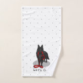 Funny Let's Go! Walk Belgian Sheepdog (black 1) Bad Handdoek (Handdoek)