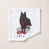 Funny Let's Go! Walk Belgian Sheepdog (black 1) Bad Handdoek (Wasdoekje)