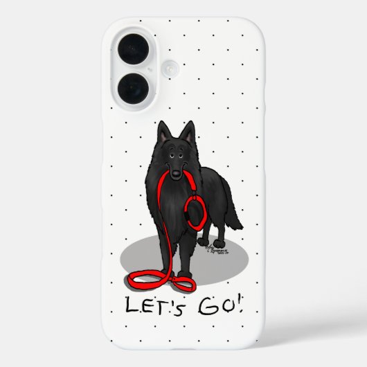 Funny Let's Go! Walk Belgian Sheepdog (black 1) Case-Mate iPhone Case (Achterkant)