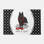 Funny Let's Go! Walk Belgian Sheepdog (black 1) Deurmat (Voorkant)