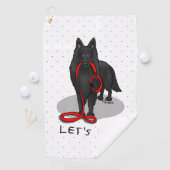Funny Let's Go! Walk Belgian Sheepdog (black 1) Golfhanddoek (Insitu)
