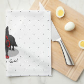 Funny Let's Go! Walk Belgian Sheepdog (black 1) Theedoek (Quarter Fold)