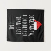 Funny Letter to Santa Kerstcadeaus Wandkleed (Voorkant (horizontaal))